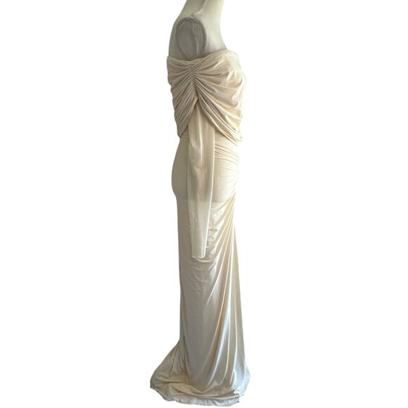 Deme by Gabriella Jolene Gown in Off White X-Small New Womens Maxi Dress - Picture 6 of 17